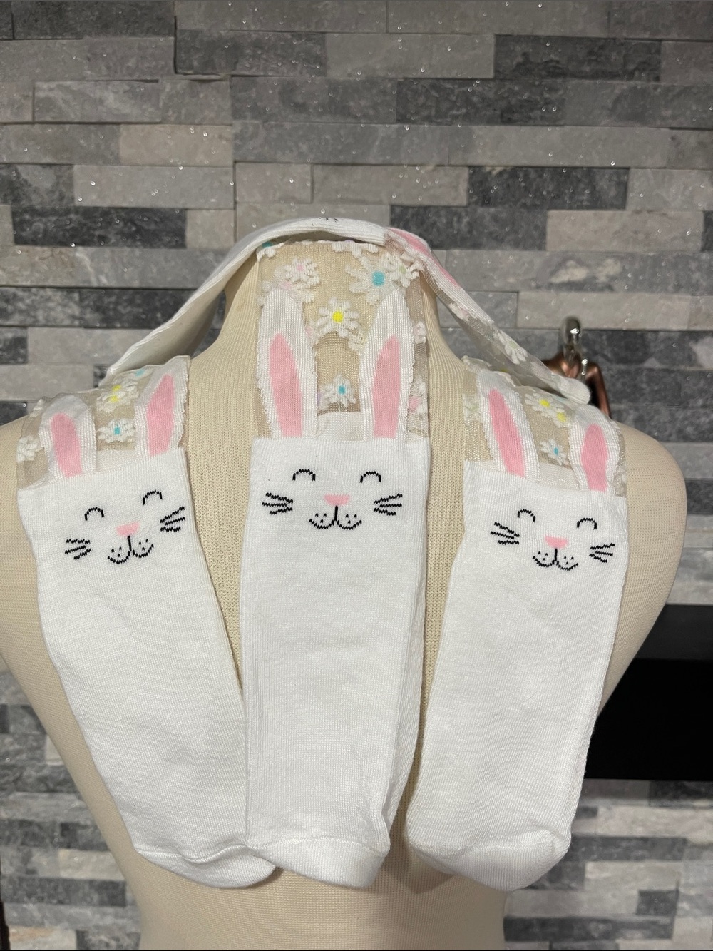Easter Girl Bunny Socks 2pair Girl Age 9-12